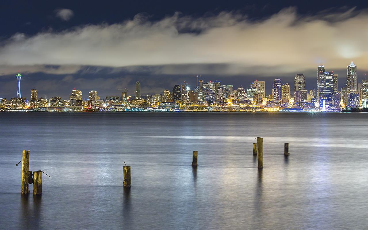 1280x800 Desktop Wallpaper Seattle Washington USA Puget Sound Coast