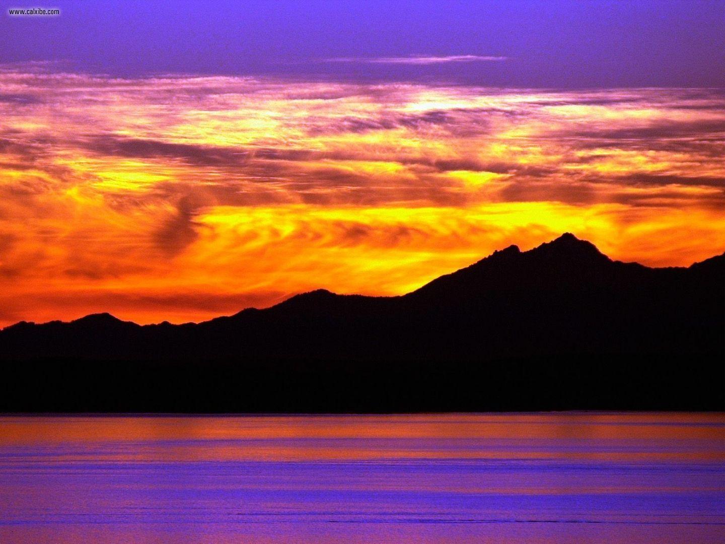 1440x1080 Nature: Puget Sound Olympic Mountains Washington, desktop wallpaper nr. 21753