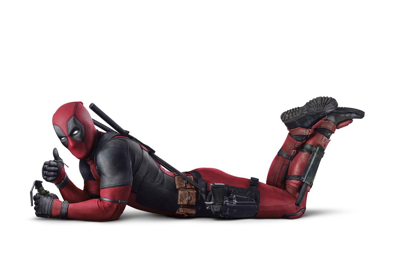 1332x850 Wallpaper gun, weapons, fiction, pomegranate, mask, costume, knife, white background, lies, Ryan Reynolds, Ryan Reynolds, swords, check, on the floor, superhero, Deadpool image for desktop, section фильмы