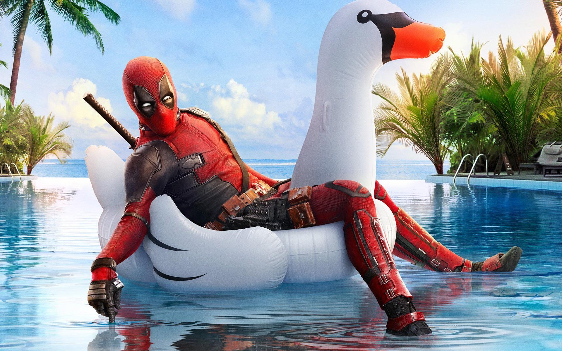 1920x1200 Wallpaper Deadpool white swan, swim pool 1920x1440 HD Picture, Image