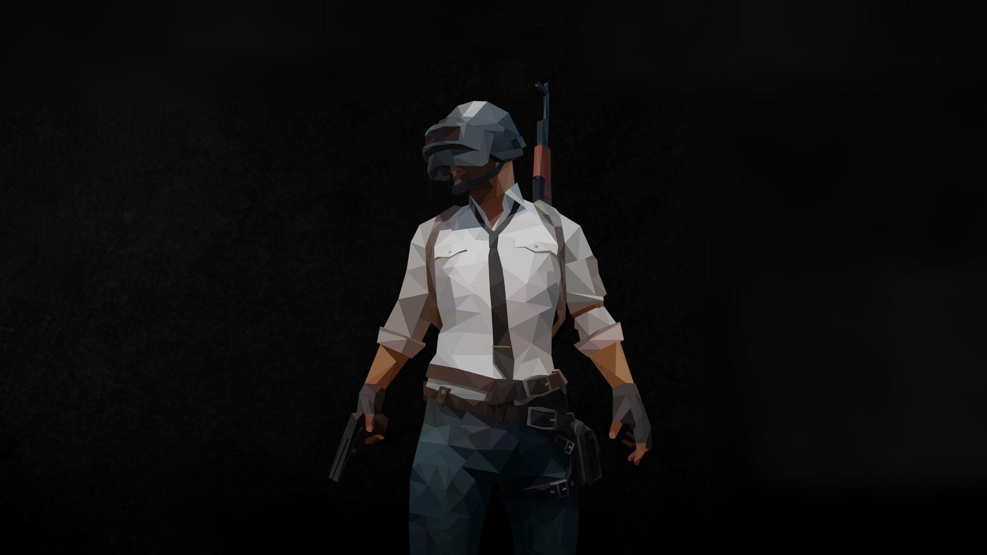 1920x1080 Desktop wallpaper pubg, video game, polygon, helmet guy, arts, HD image, picture, background, a35380