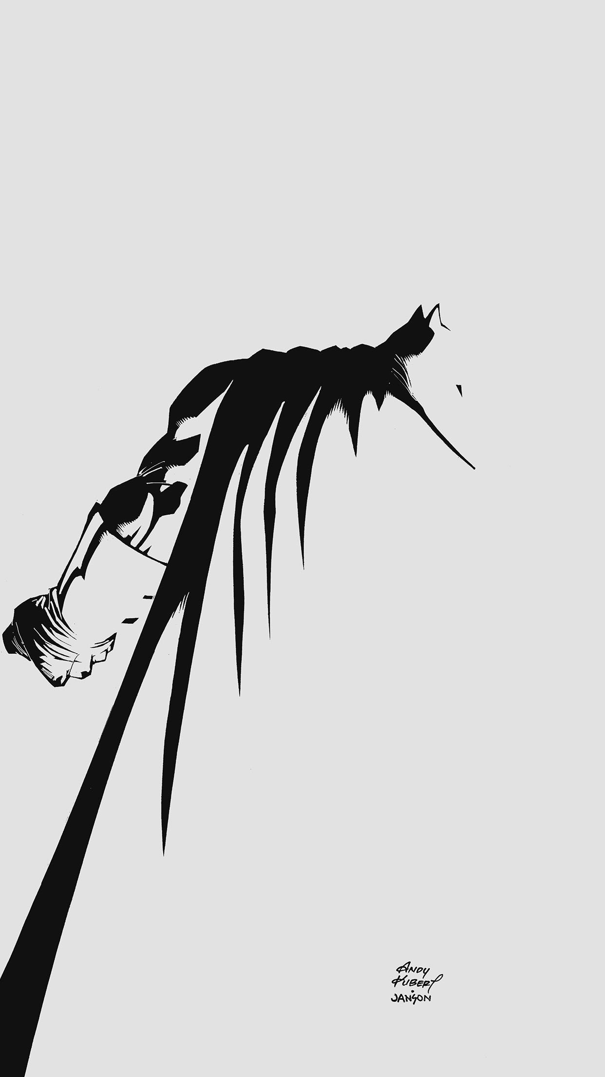 1242x2208 Batman Simple Dark Art Minimal White Bw Wallpaper