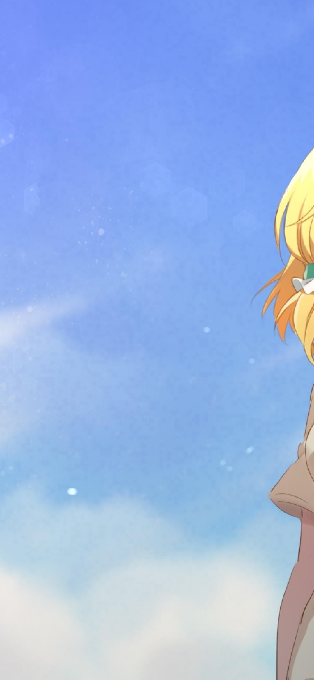 1080x2340 Download 1080x2340 Hidaka Koharu, High Score Girl, Blonde, Clouds, Brown Eyes, Teary Eyes Wallpaper for Xiaomi Mi 10 & Mi 9 & Mi Mix 3 & Black Shark Huawei P30 Pro