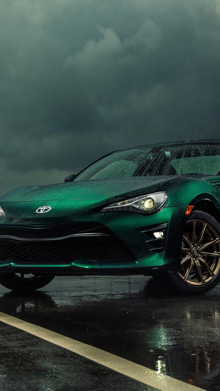 750x1334 Download Green car, Toyota GT86 wallpaper, 750x iphone iPhone 8
