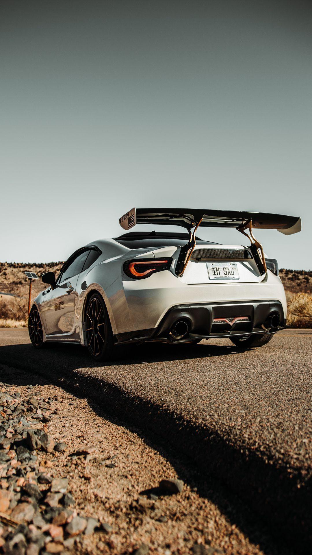 1080x1920 Toyota GT White Car, Road, Back View Wallpaper