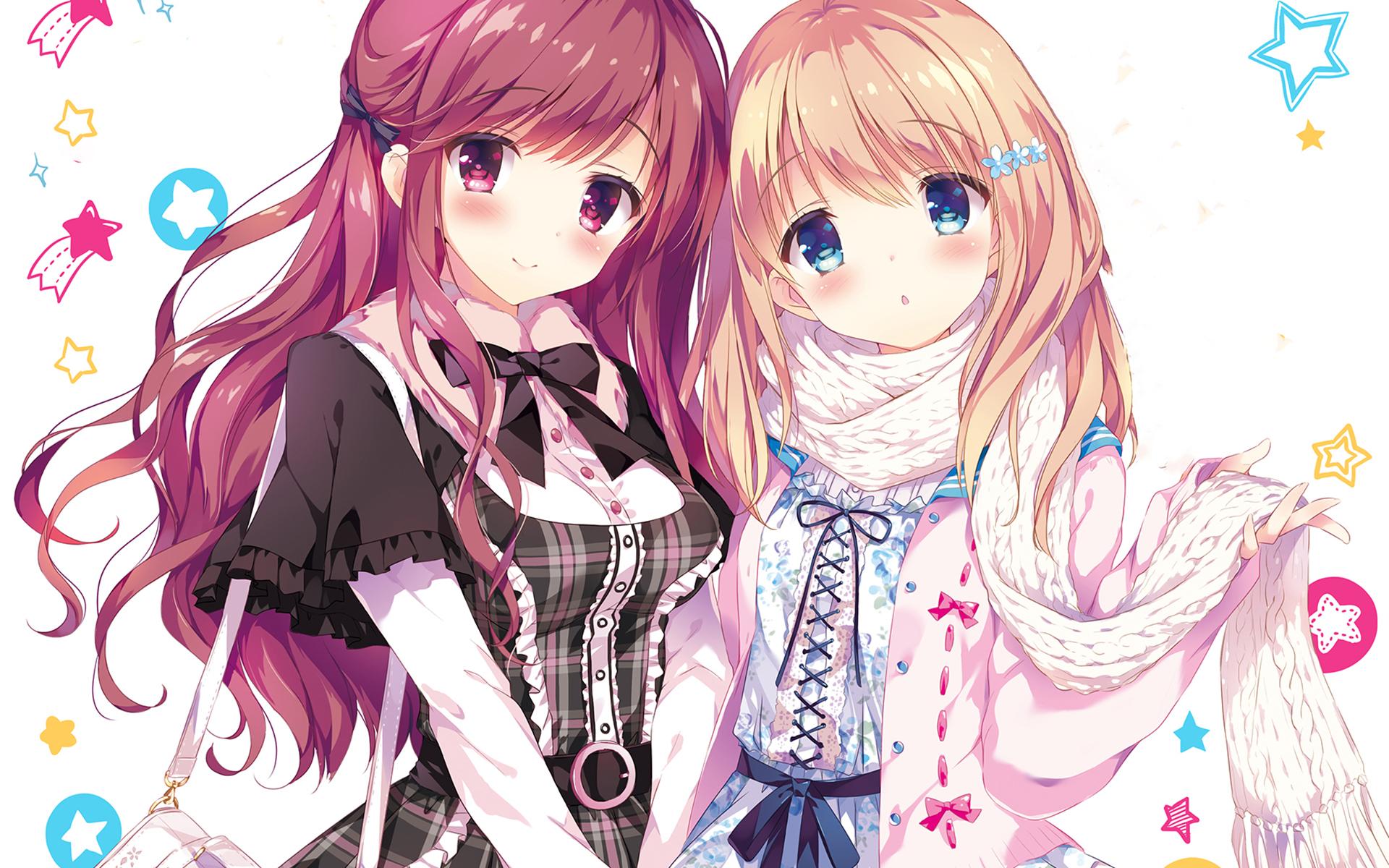 Original anime girl school uniform friend girls cute beautiful dress long  hair wallpaper  2484x3500  818919  WallpaperUP