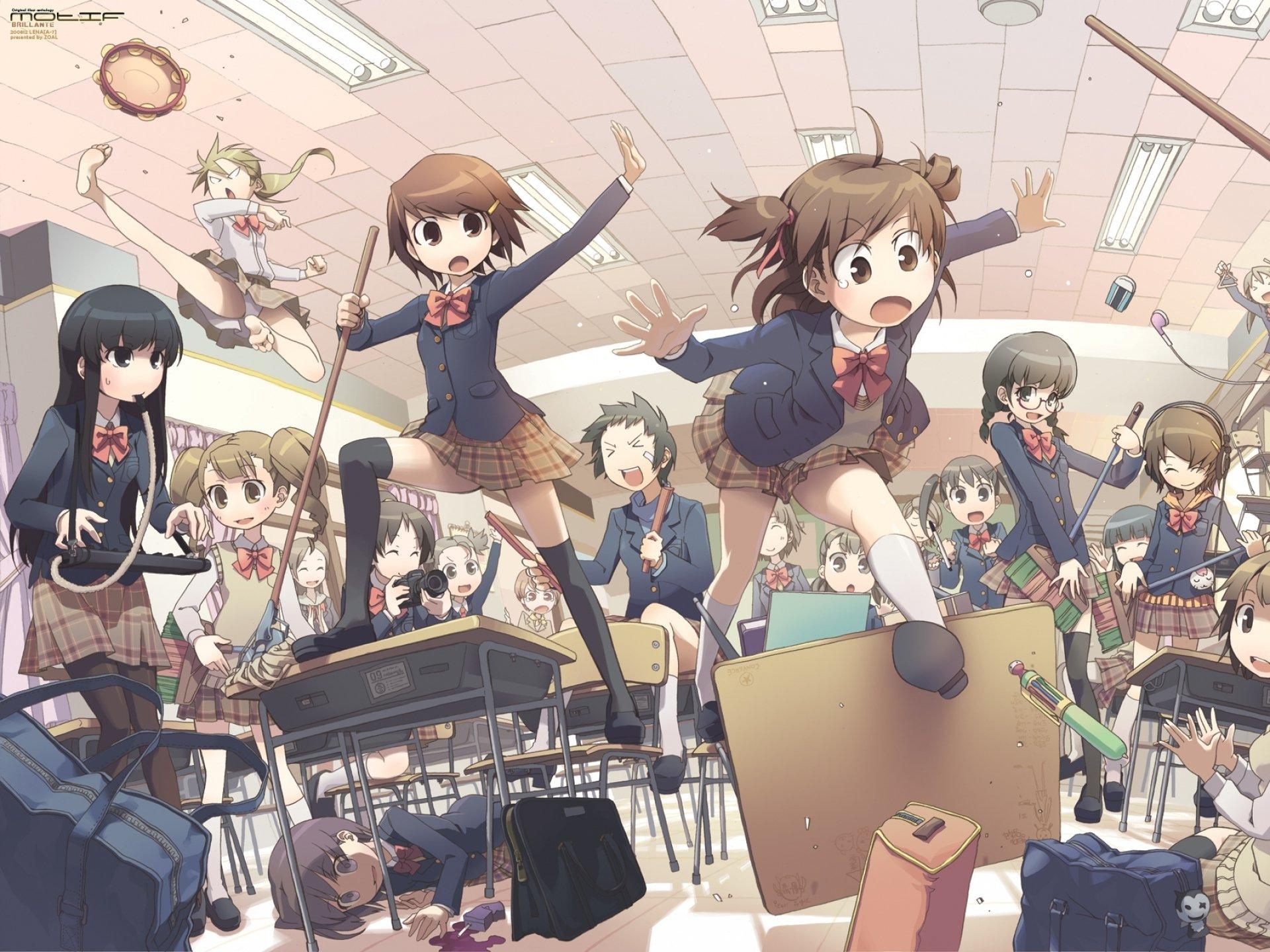 1920x1440 Anime Girl School Uniform Group Friends Beauty Wallpaper Group Of Friends HD Wallpaper