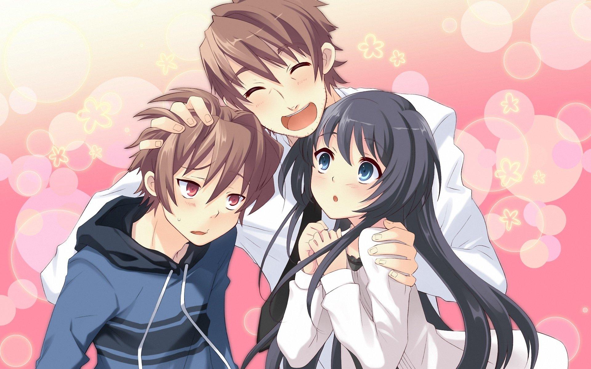 1920x1200 Anime girl friends group cute boys wallpaperx1200