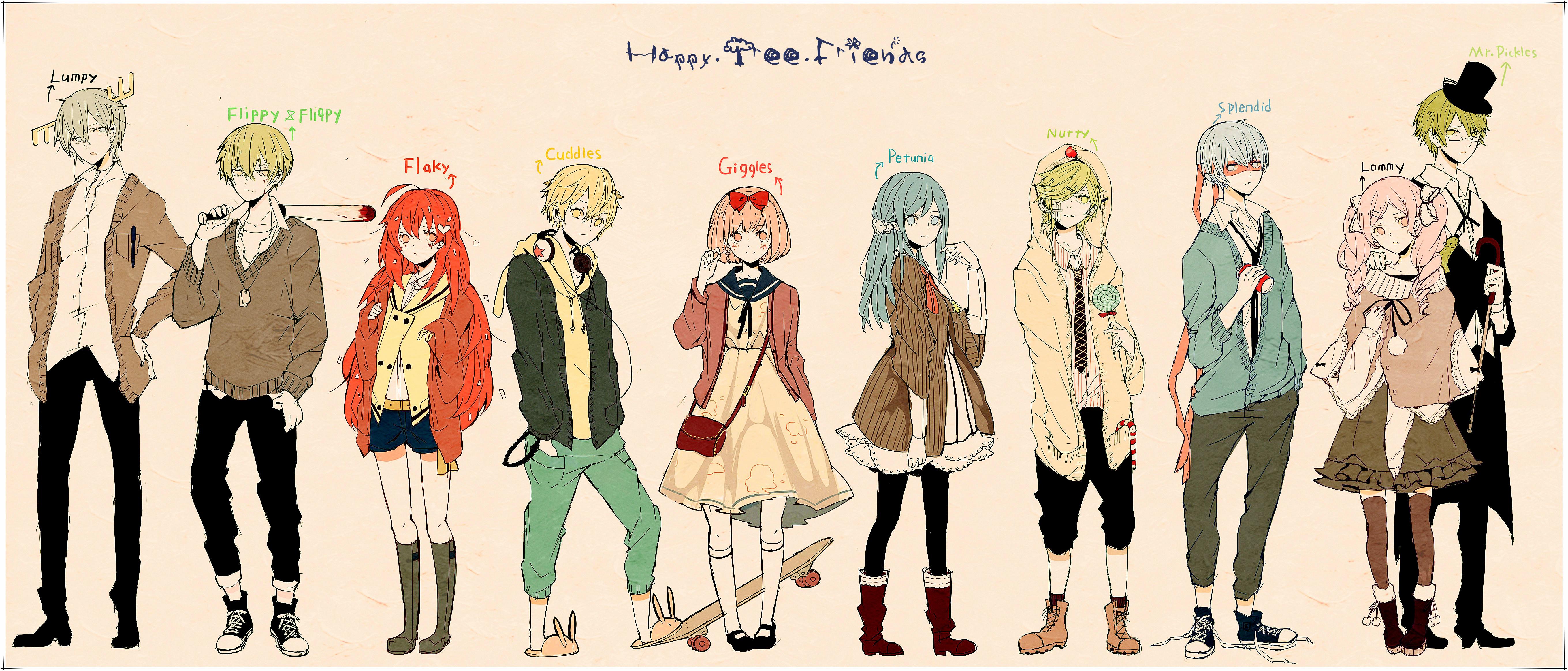 5439x2327 Happy Pohon Friends Anime Characters Tree Friends Anime Characters
