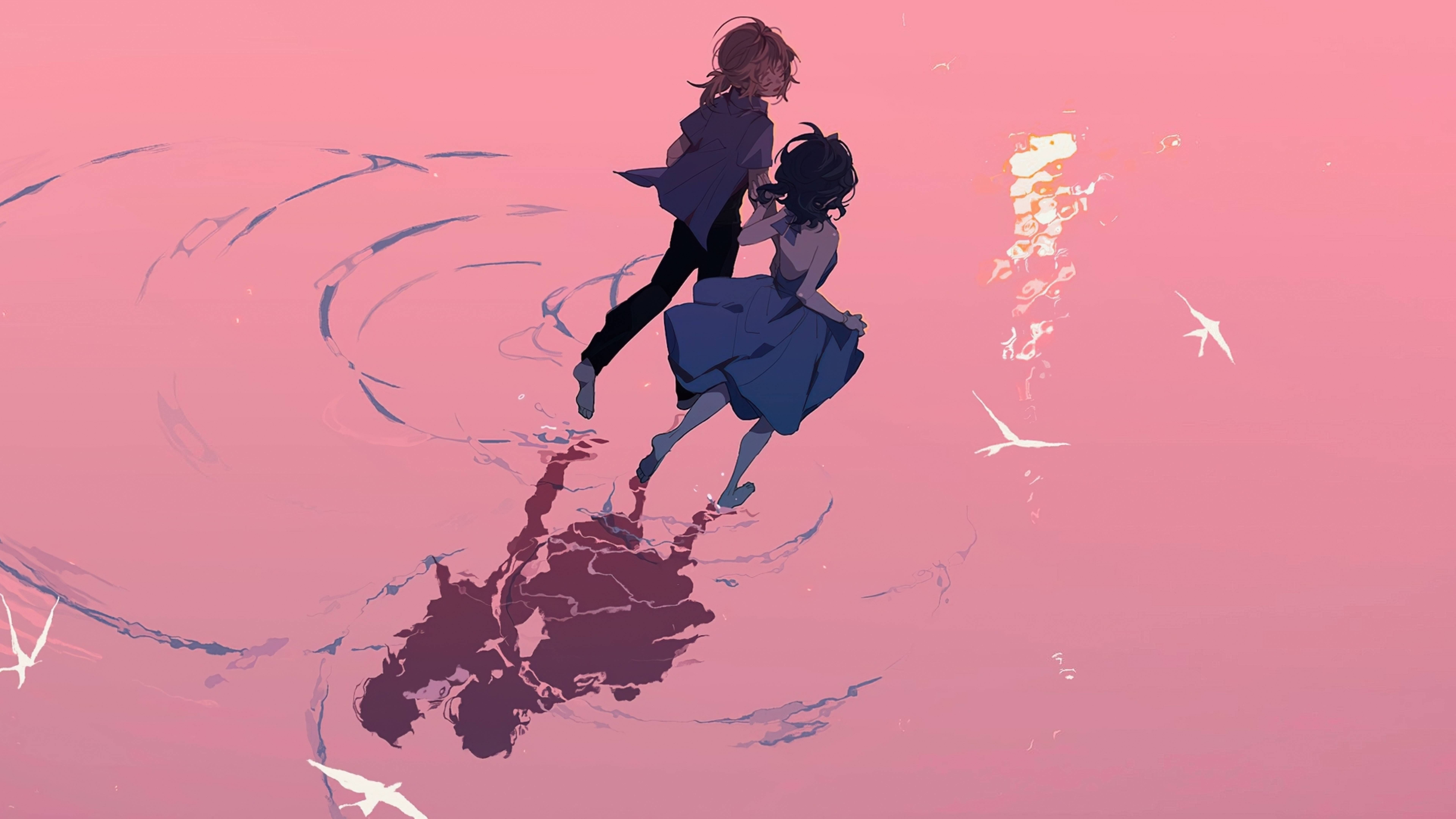 7680x4320 Anime Friends Running 8K Wallpaper, HD Anime 4K Wallpaper, Image, Photo and Background