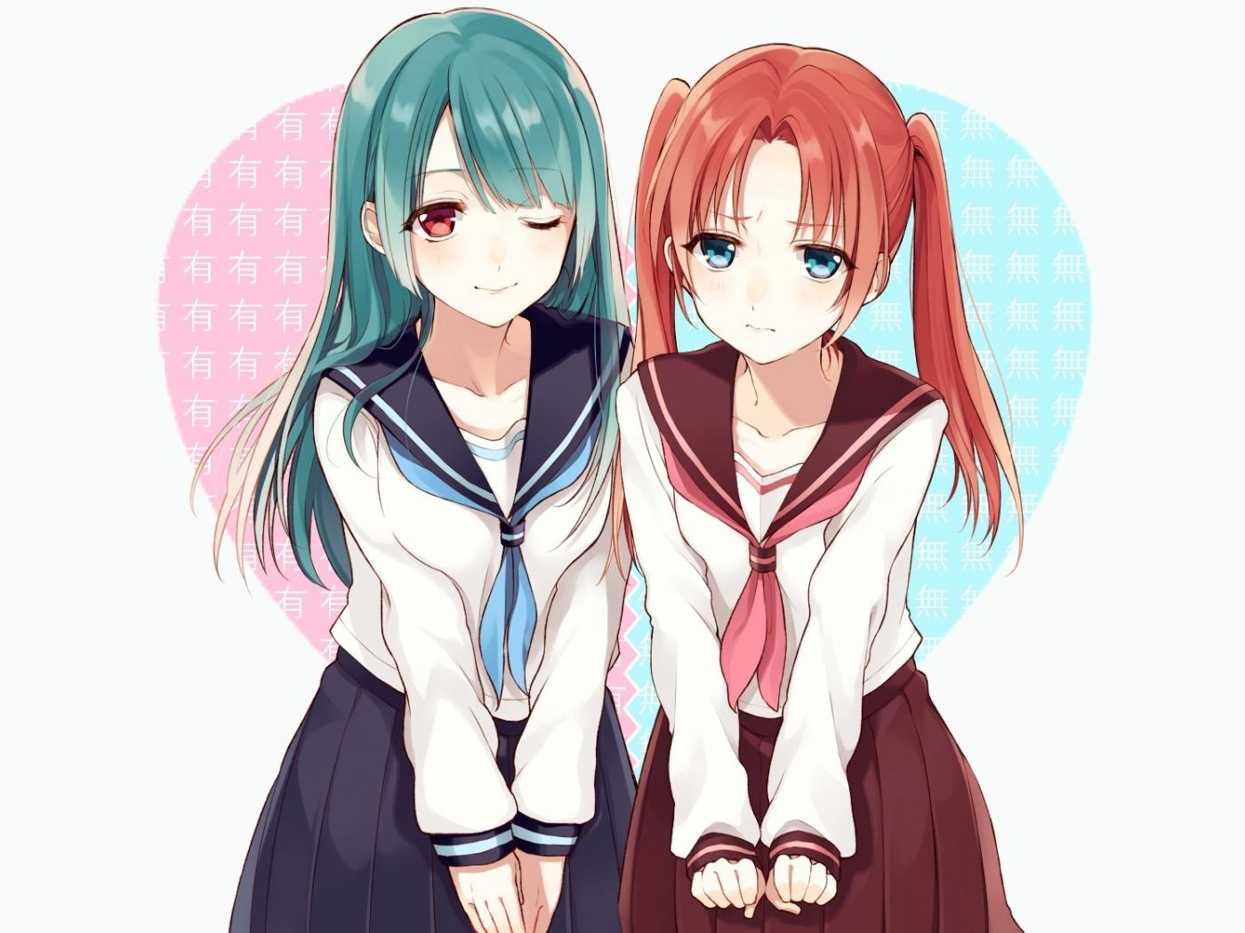 1400x1050 School Dress, Friends, Anime Girls, Original, Wallpaper Anime Wallpaper For iPhone