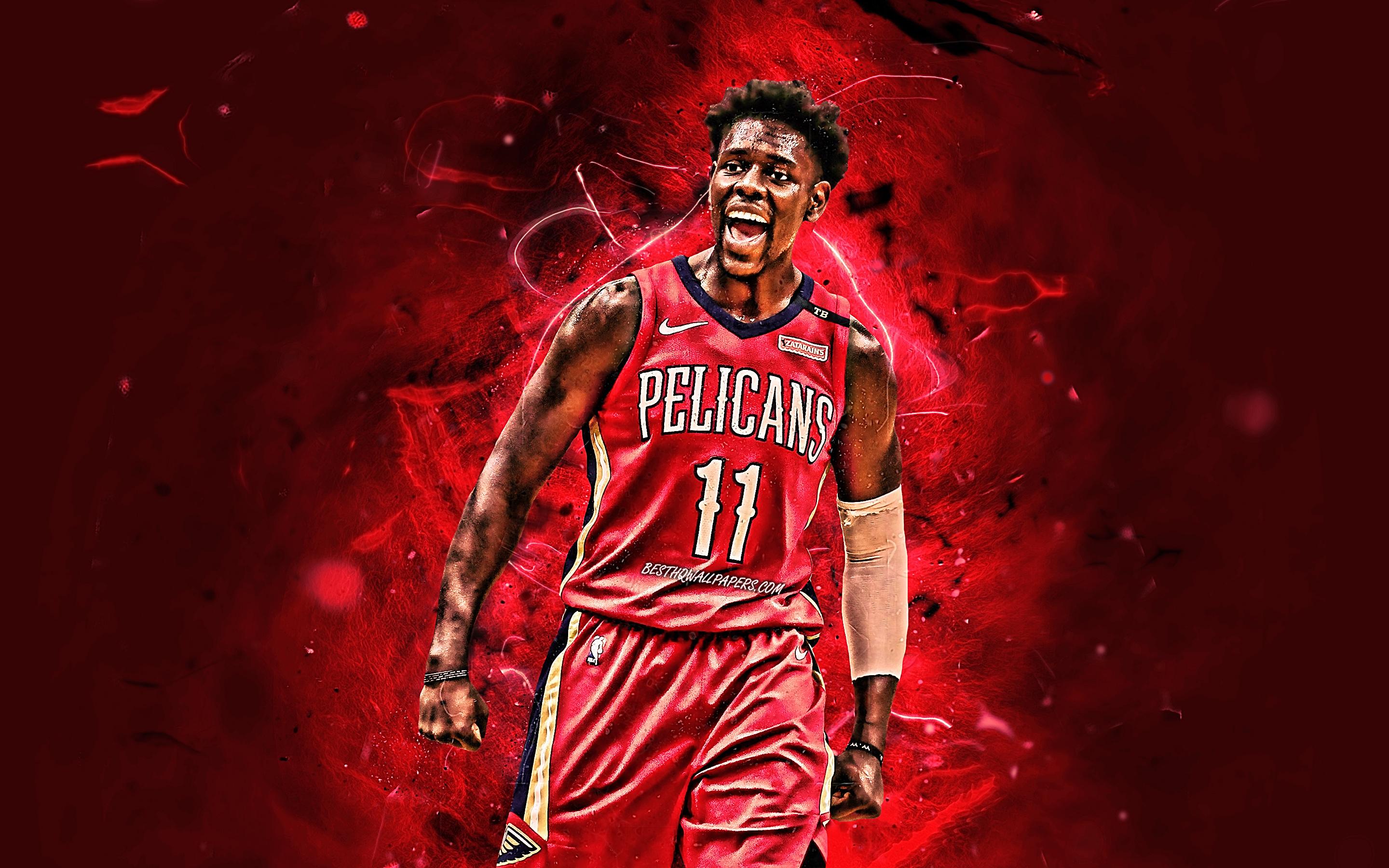2880x1800 Download wallpaper Jrue Holiday, abstract art, basketball stars, NBA, New Orleans Pelicans, Jrue Randall Holiday, basketball, neon lights, creative for desktop with resolution 2880x1800. High Quality HD picture wallpaper
