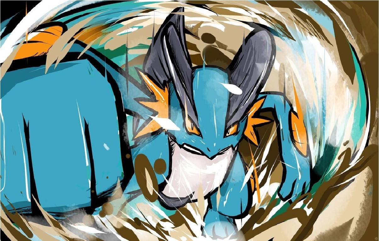 1204x768 Swampert Pokemon Anime Fist Wallpaper:1204x768