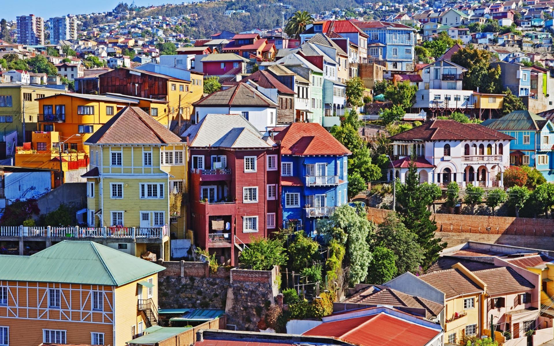 1920x1200 Download wallpaper Valparaiso, seaport, summer, colorful houses, cityscape, Chile for desktop with resolution 1920x1200. High Quality HD picture wallpaper