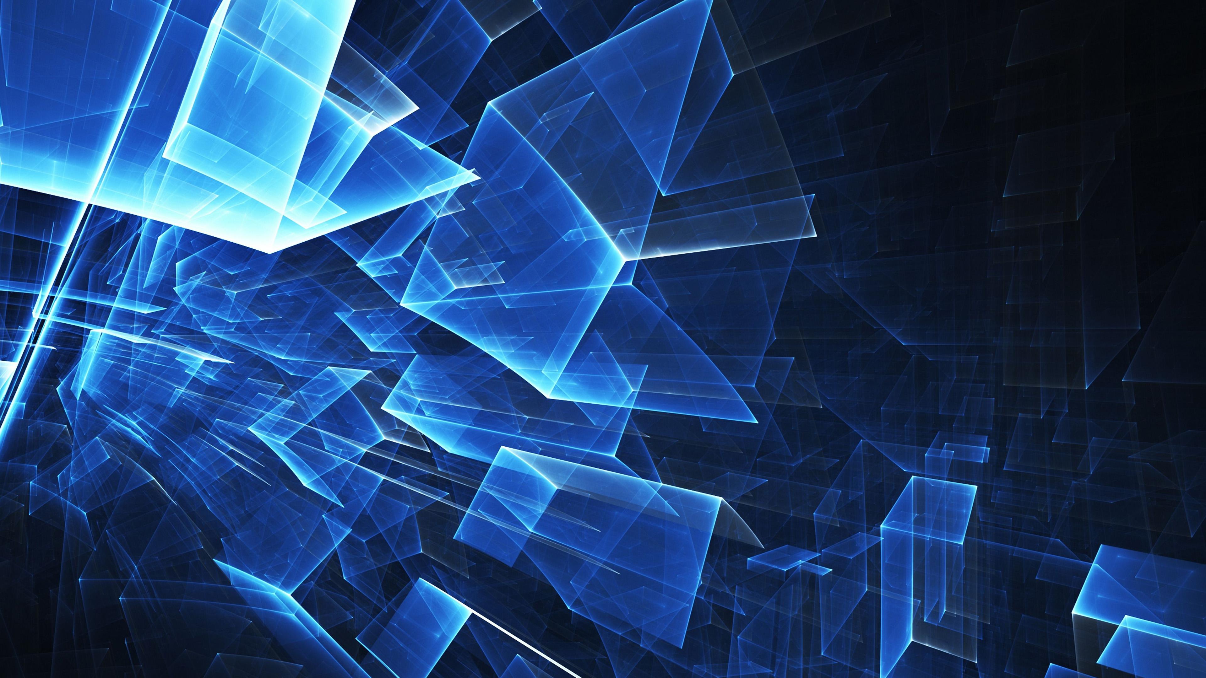 3840x2160 wallpaper for desktop, laptop. abstract blue cube pattern