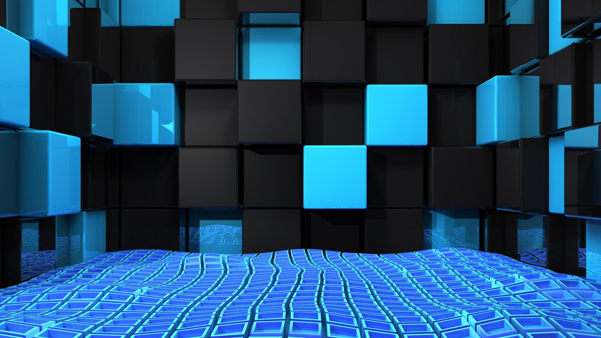 1920x1080 Download Wallpaper blue cube, 1920x Blue Cubes
