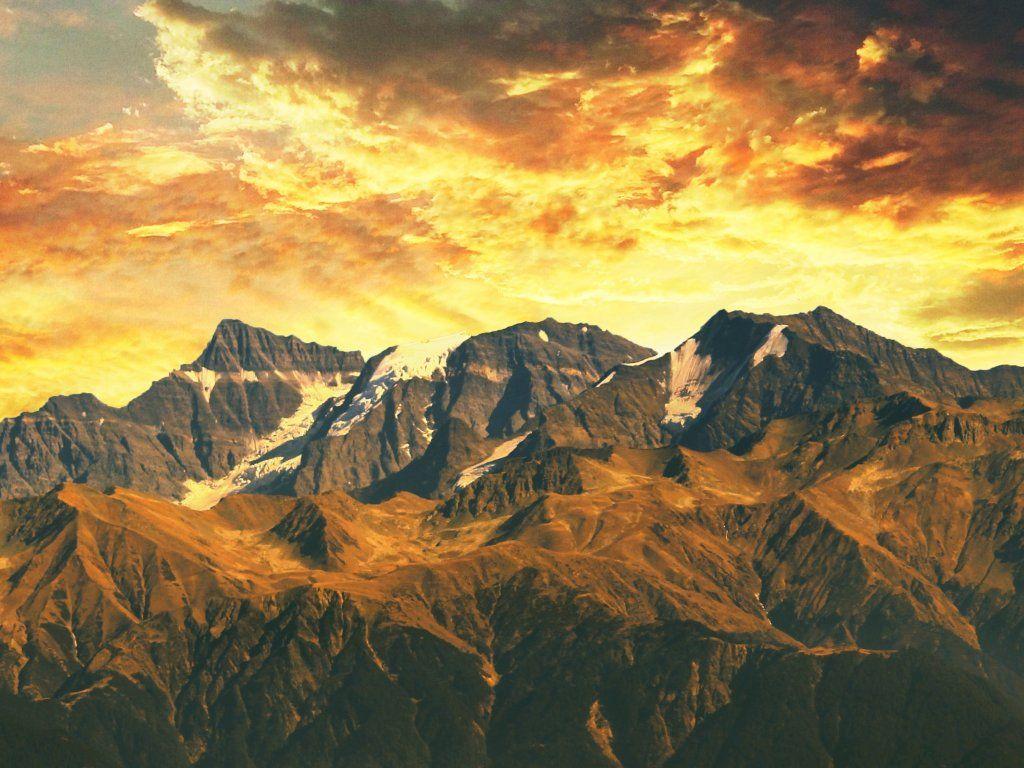 1024x768 Mountains, Himalaya, sunset, India