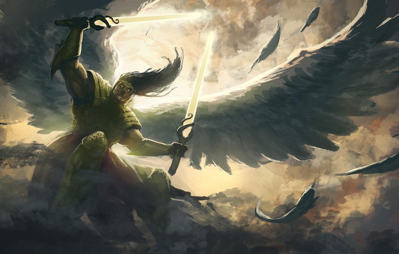 1332x850 Photo Wallpaper Wings, Angel, Warrior, The Archangel Death Angel God HD Wallpaper