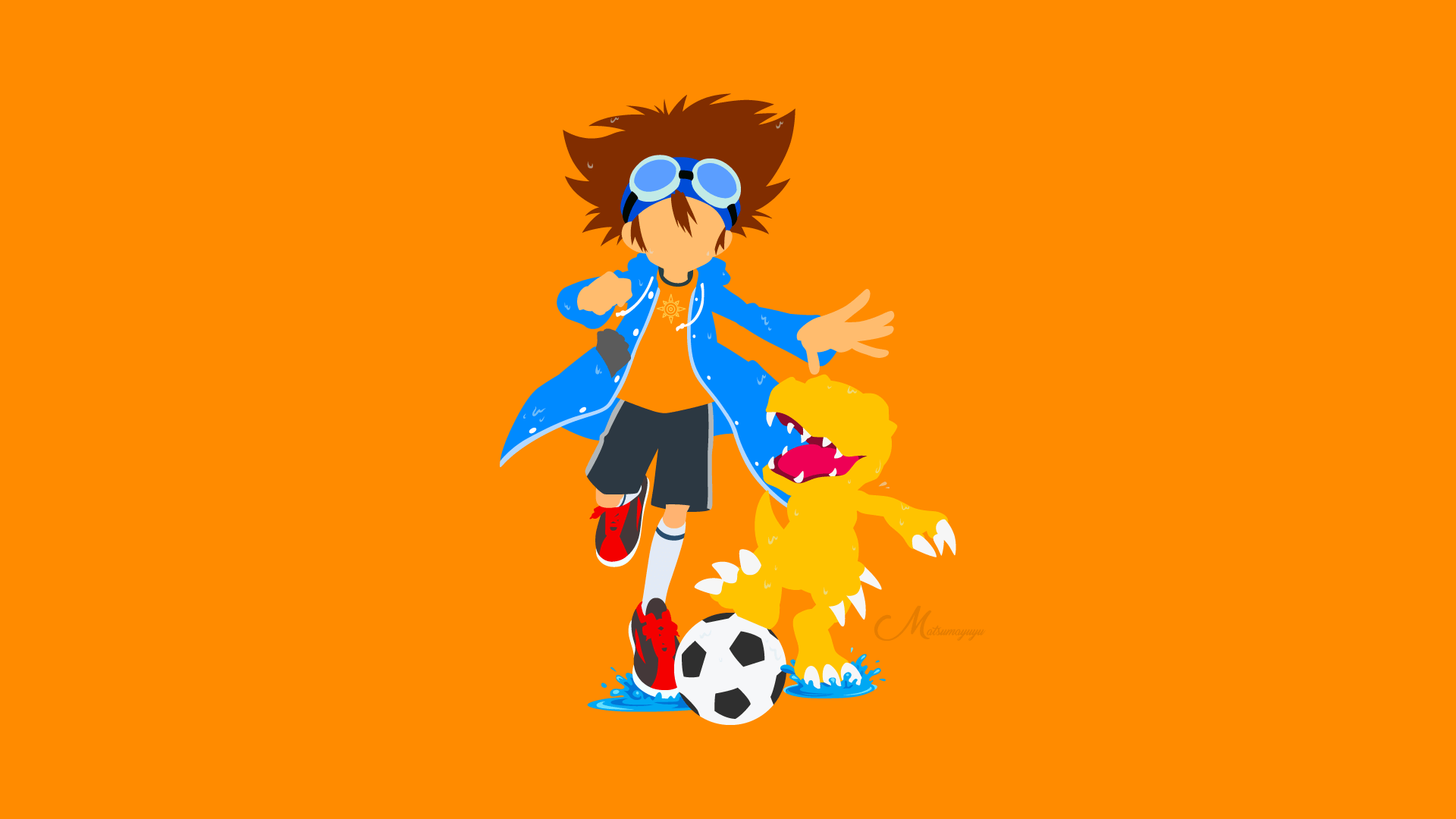 1920x1080 Taichi and Agumon from Digimon Adventure HD Wallpaper
