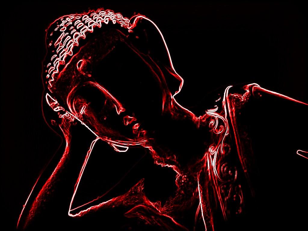 1024x768 Neon Buddha