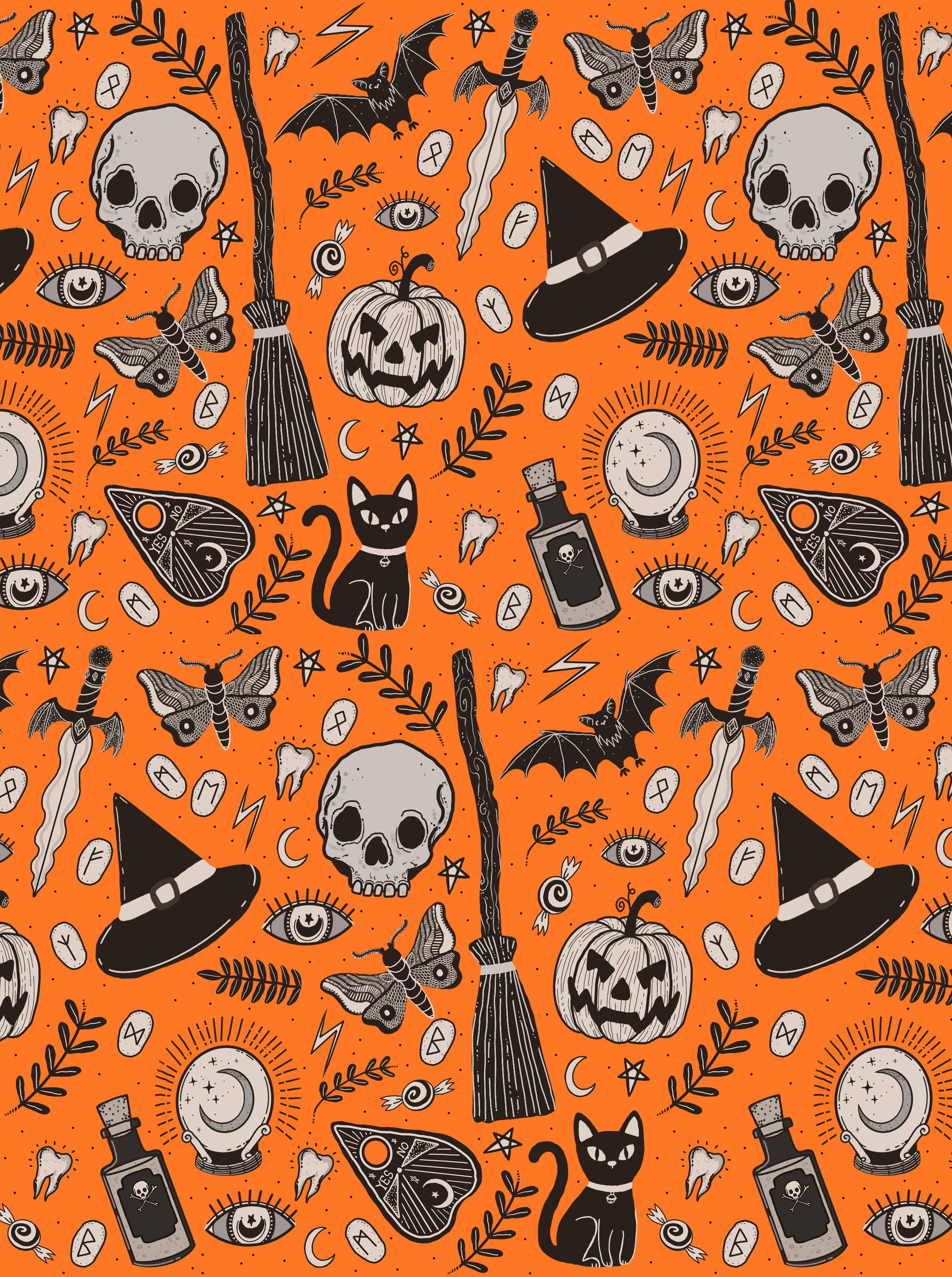 3508x4703 Halloween Pattern By Lily Jane Illustration. Halloween patterns, Halloween illustration, Halloween prints