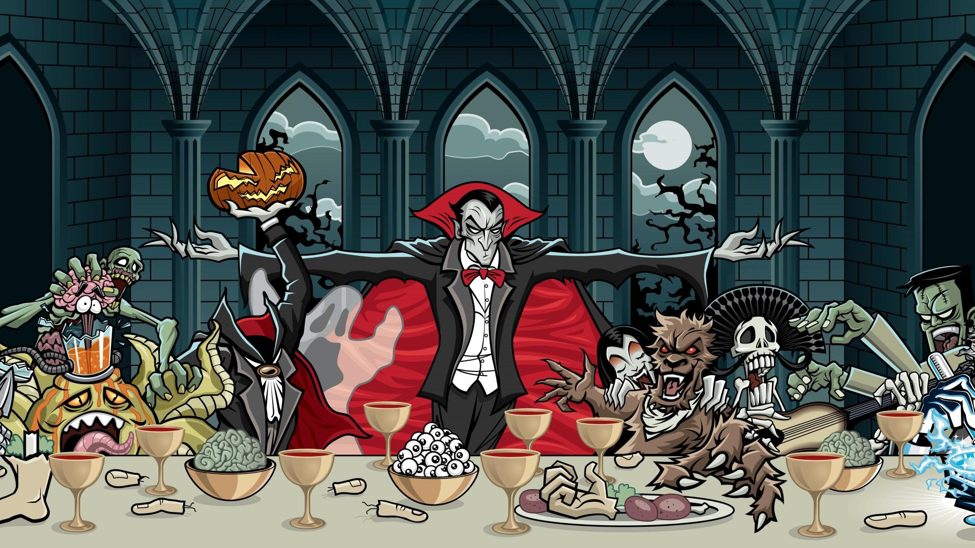 1920x1080 Halloween dark vampire skull monsters creatures spooky wallpaperx1080