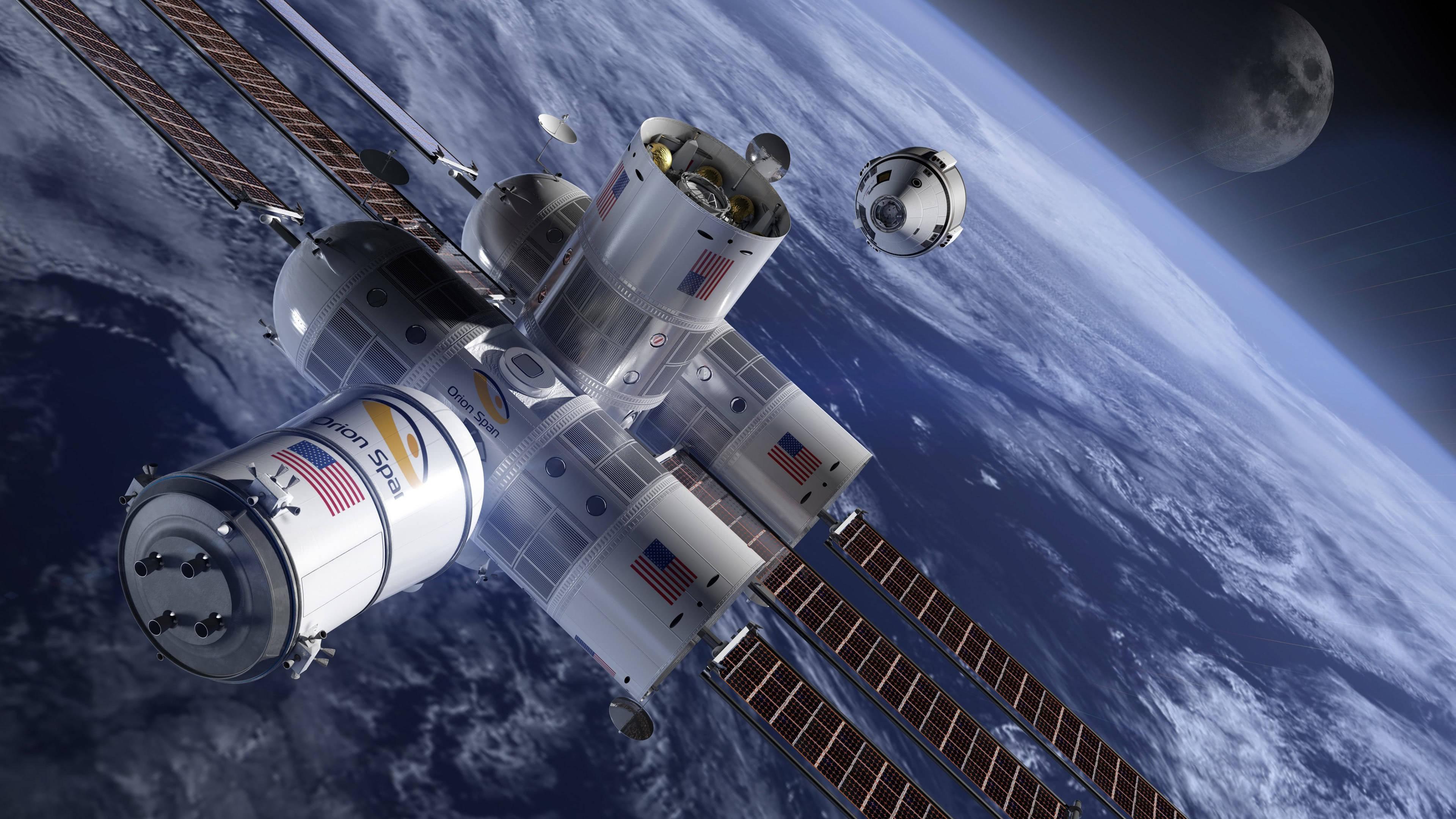 3840x2160 Orion Span Aurora Space Station Uhd 4k Wallpaper