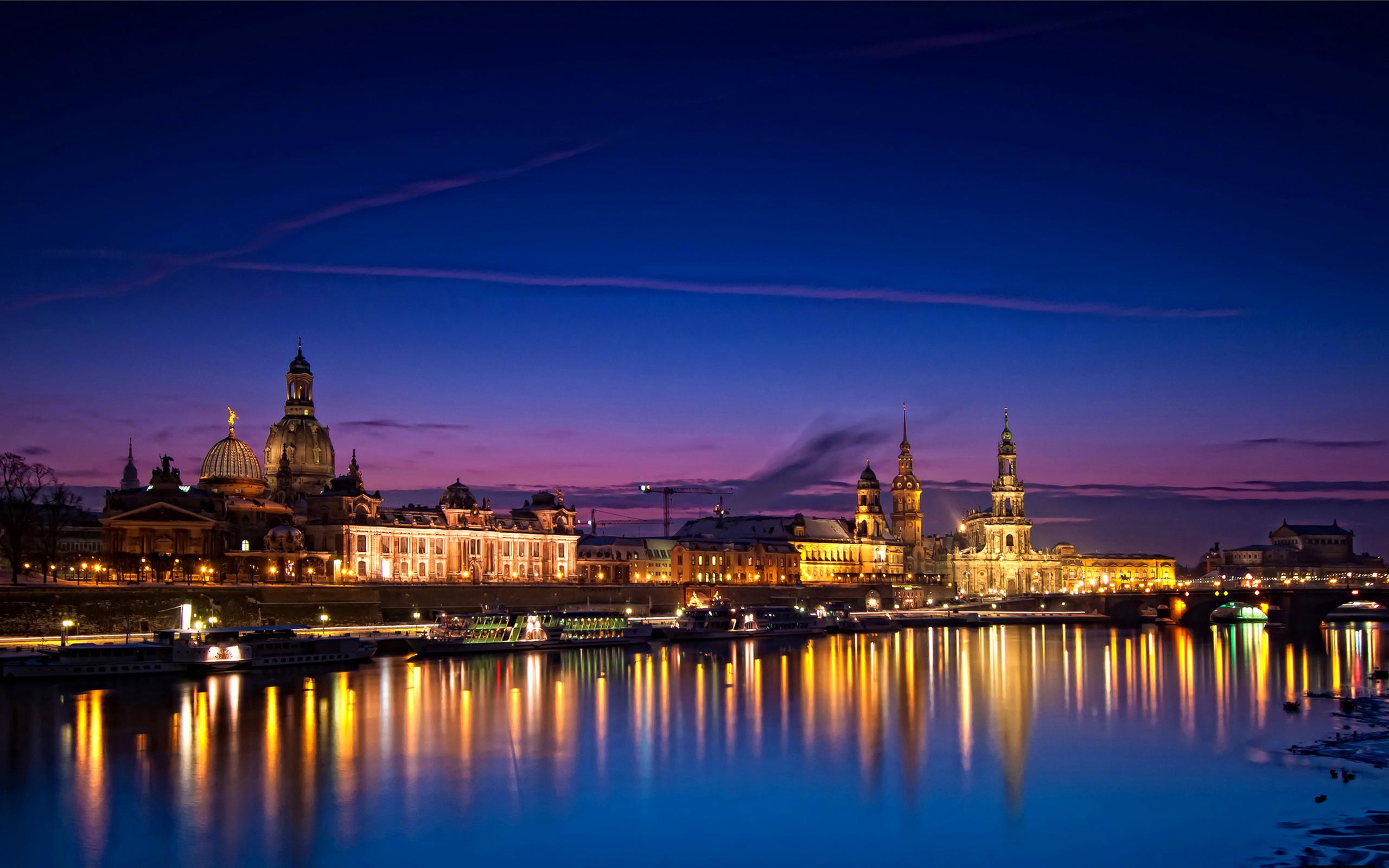 2560x1600 Dresden City Night House River Germany HD Desktop Wallpaper 2560x1600 :
