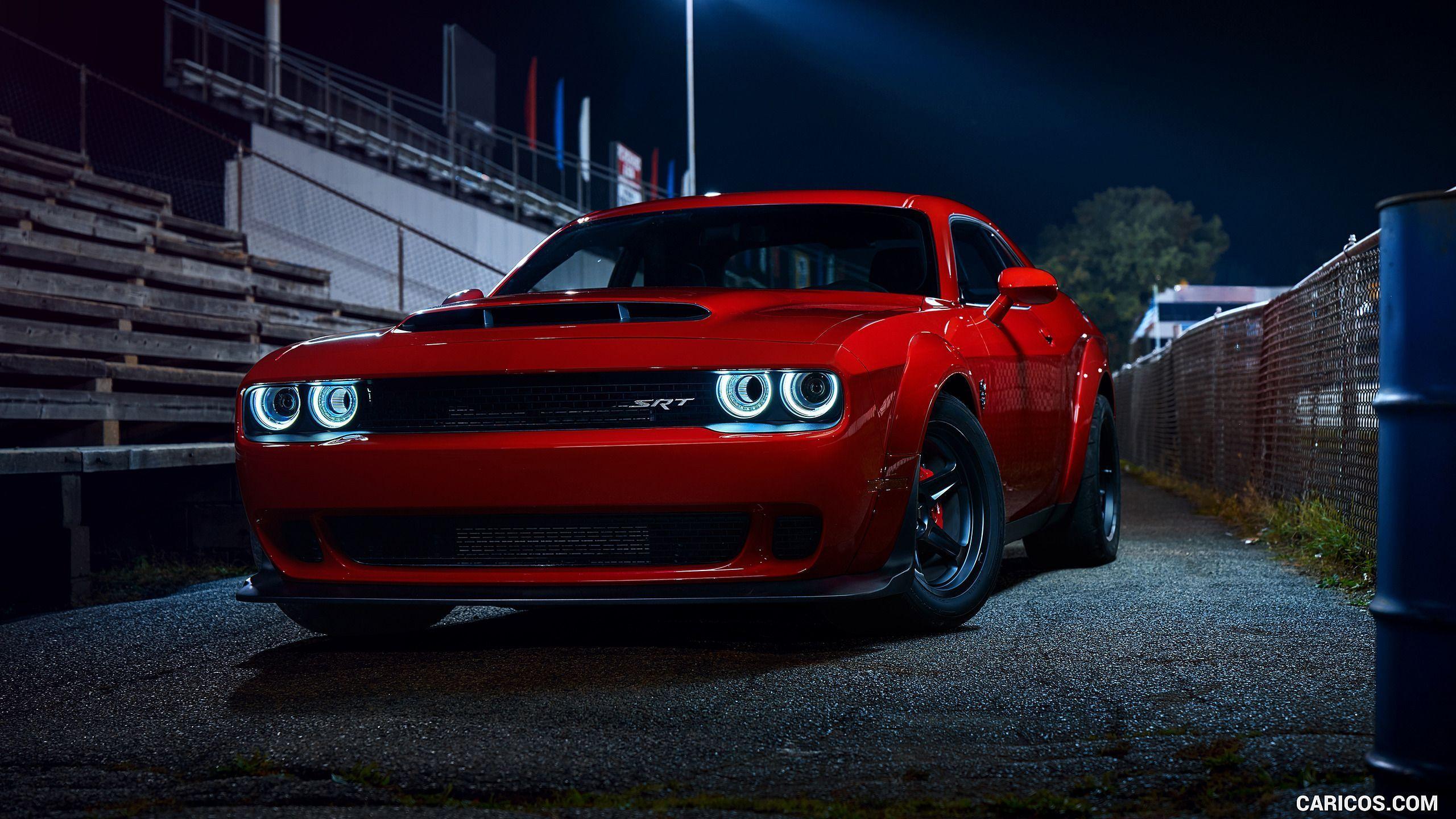 2560x1440 Red Dodge Demon Wallpaper