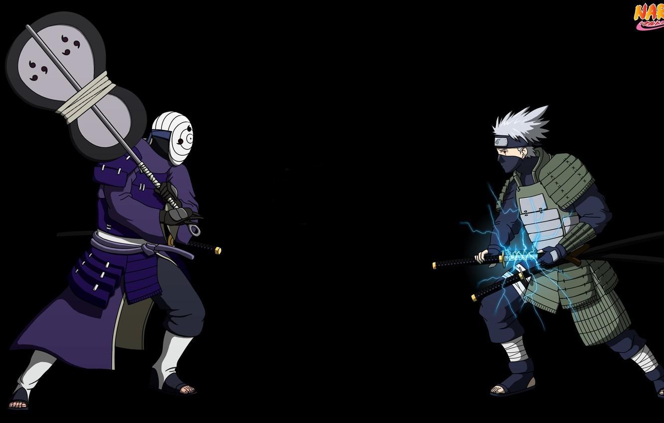 1332x850 Wallpaper sword, game, Naruto, anime, katana, battle, samurai, asian, Sharingan, mask, Uchiha, armour, manga, Kakashi, Hatake, japanese image for desktop, section сёнэн