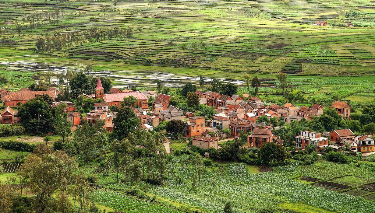1231x700 Madagascar Small towns Houses Fields Toliara Cities wallpaperx1365