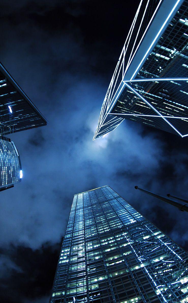 740x1196 ↑↑TAP AND GET THE FREE APP! City Night Sky Blue Dark Skyscrapers Buildings Architecture Cool Urban View HD. City sky, iPhone wallpaper night, Night sky wallpaper