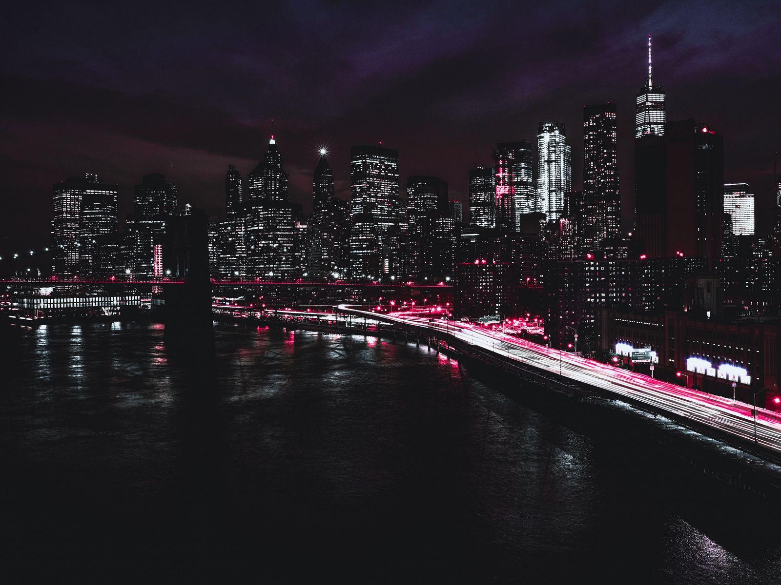 1600x1200 Download wallpaper 1600x1200 new york, usa, night, skyscrapers standard 4:3 HD background