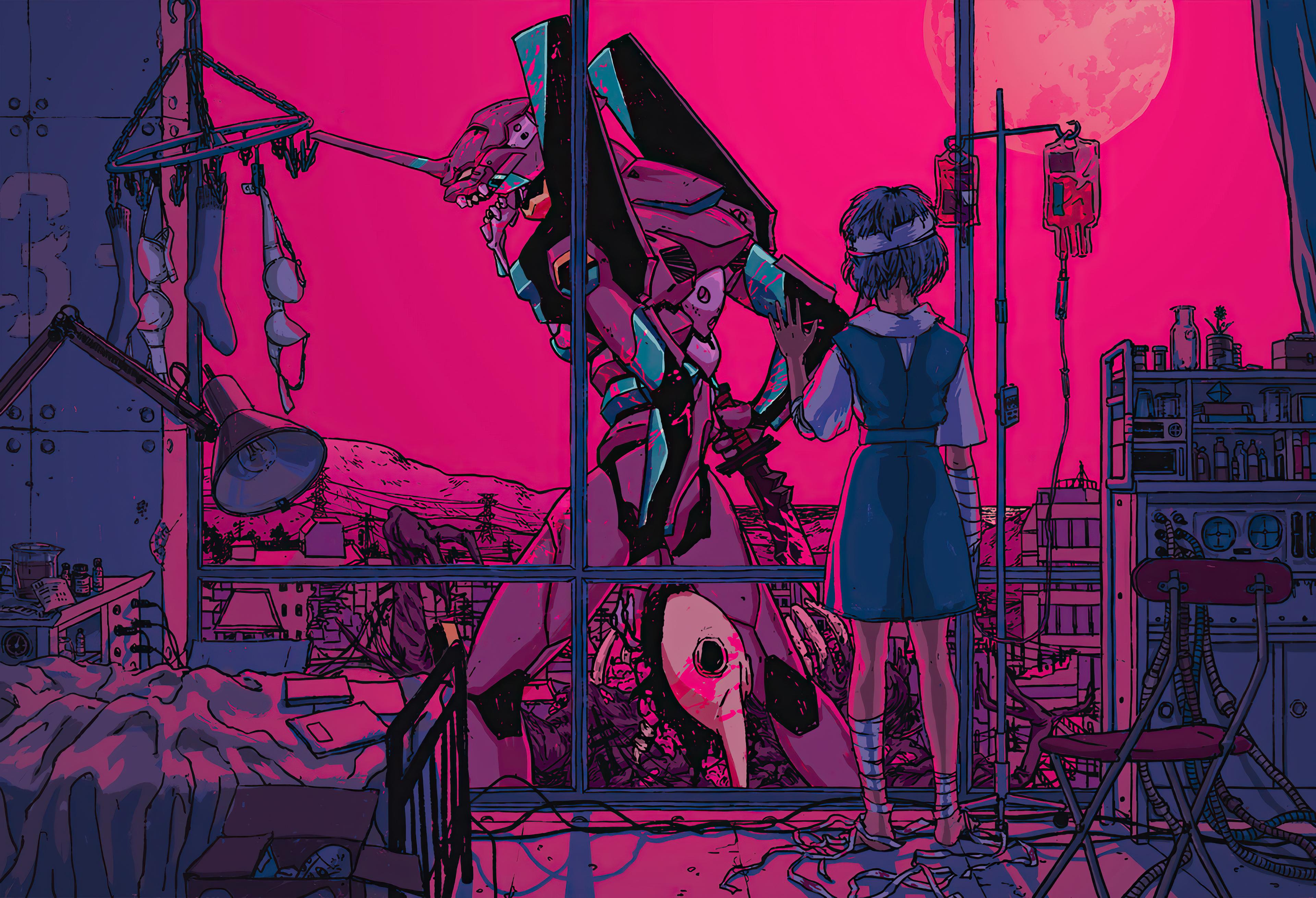 3840x2620 Neon Genesis Evangelion Bye My Friend 4k, HD Anime, 4k Wallpaper, Image, Background, Photo and Picture