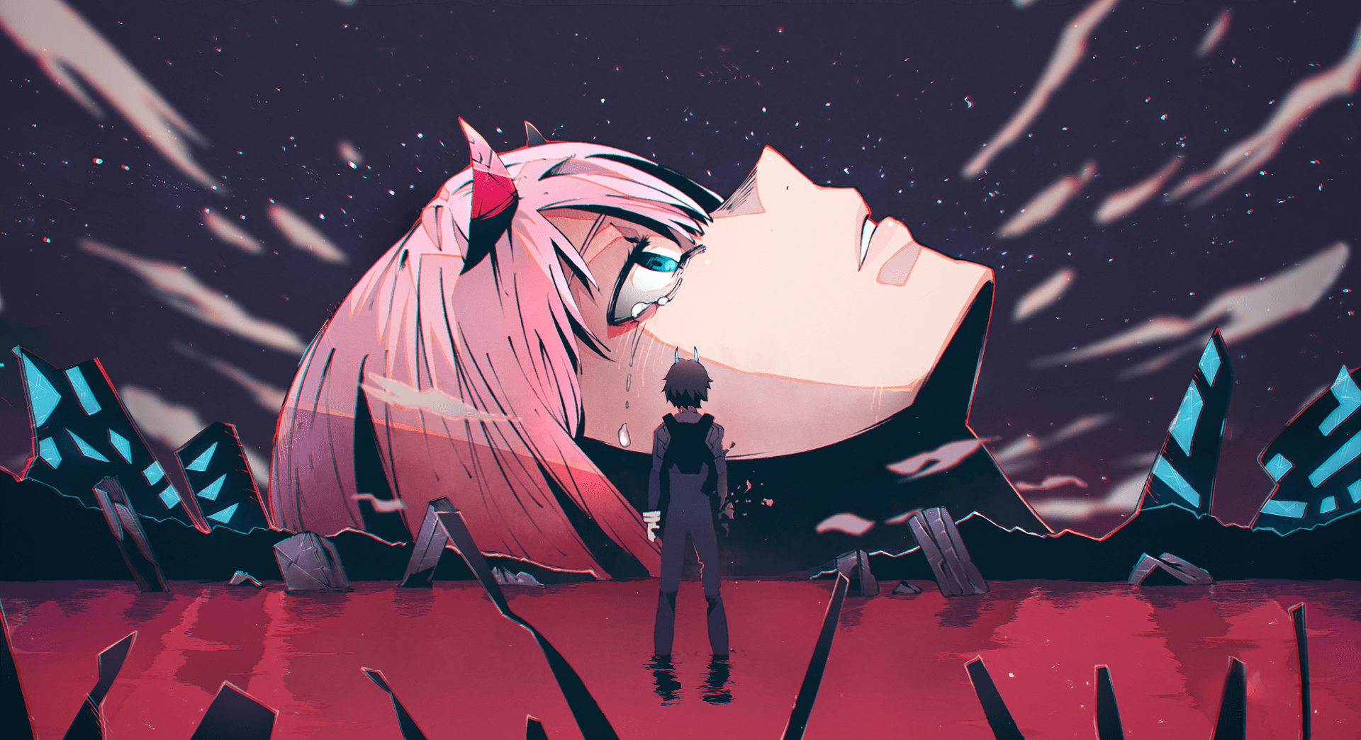 1920x1045 Hiro Zero Two Neon Genesis Evangelion Darling in the Franxx 4K live wallpaper [DOWNLOAD FREE]