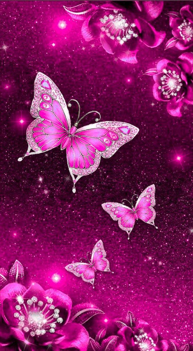 Pink Glitter Butterfly Wallpapers - Top Free Pink Glitter Butterfly ...