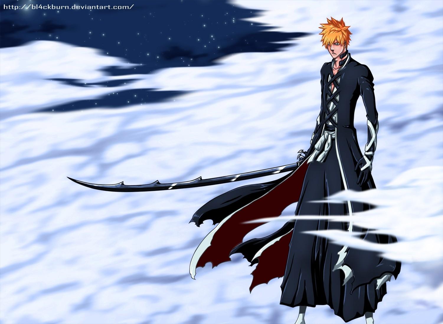 1501x1100 bleach kurosaki ichigo bankai drawings anime 1501x1100 wallpaper