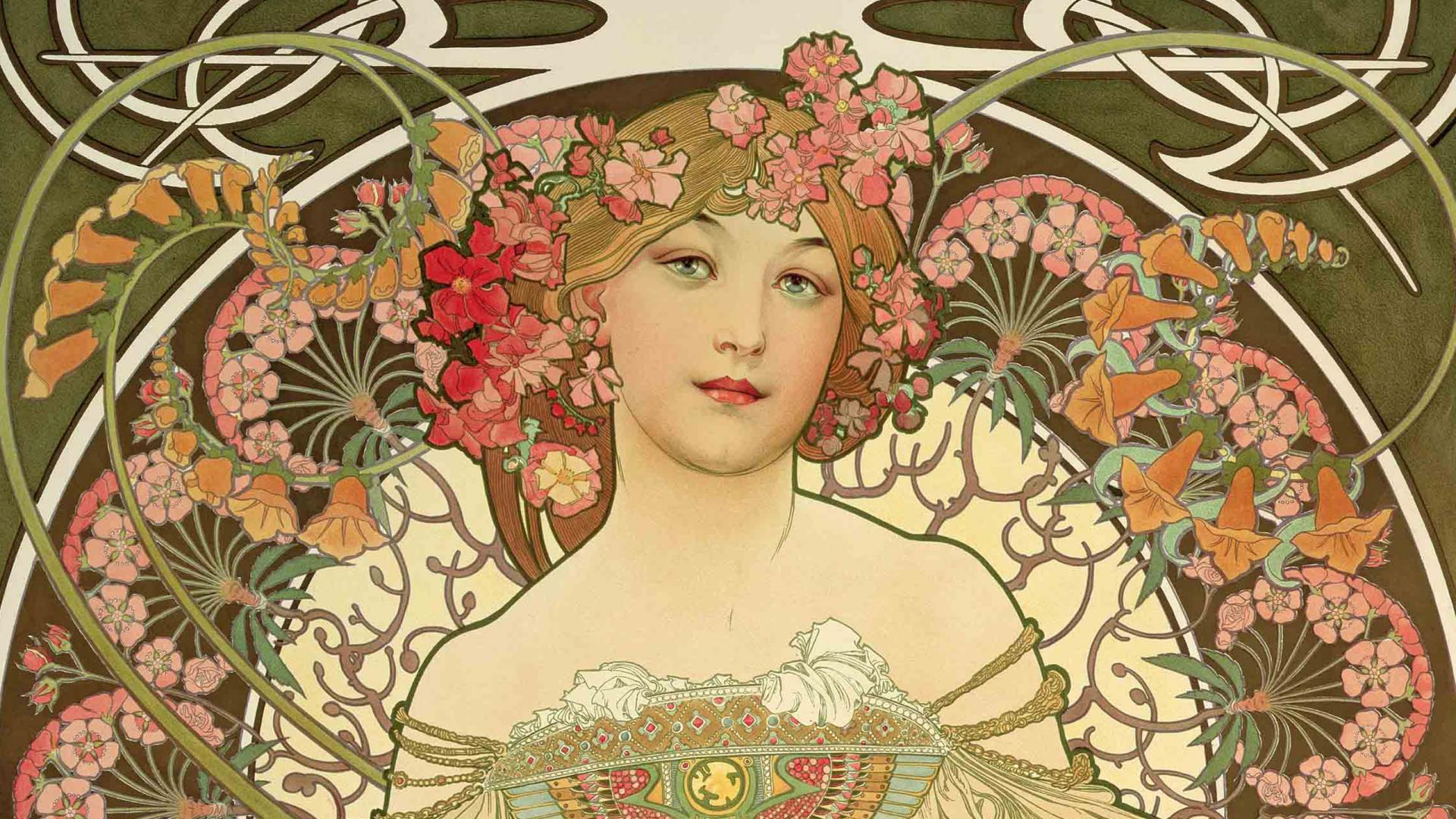 1920x1080 Free Alphonse Mucha Desktop Wallpaper