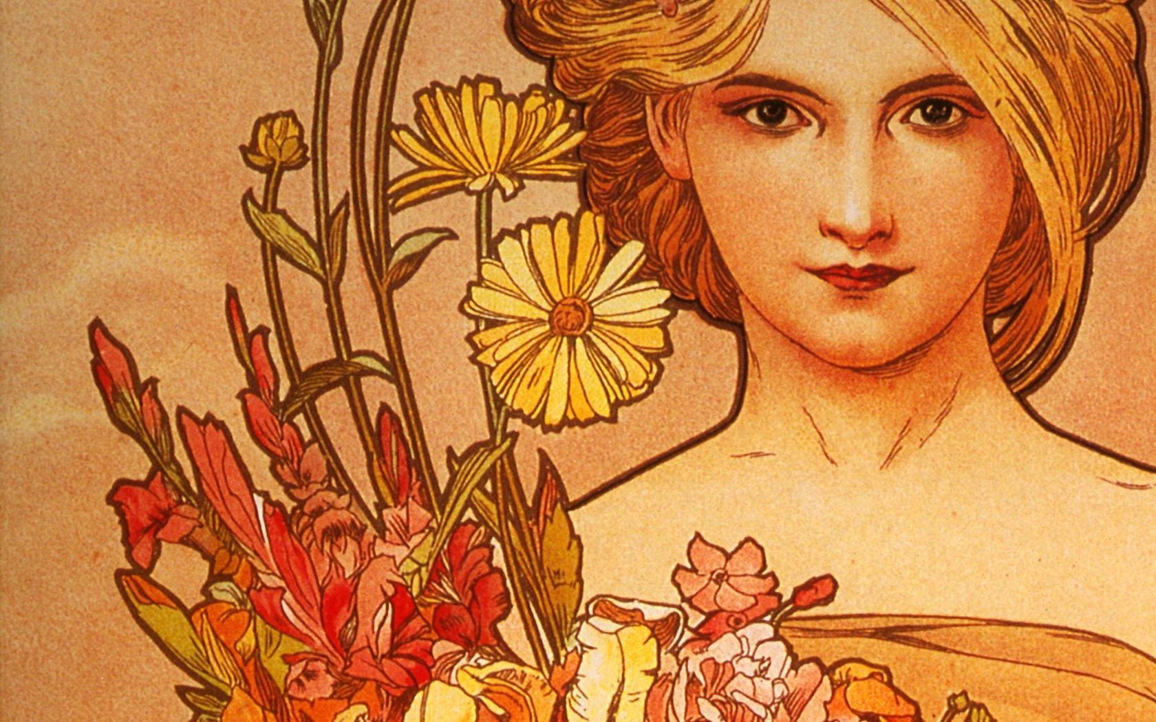 1680x1050 alphonse, Mucha, Artwork Wallpaper HD / Desktop and Mobile Background