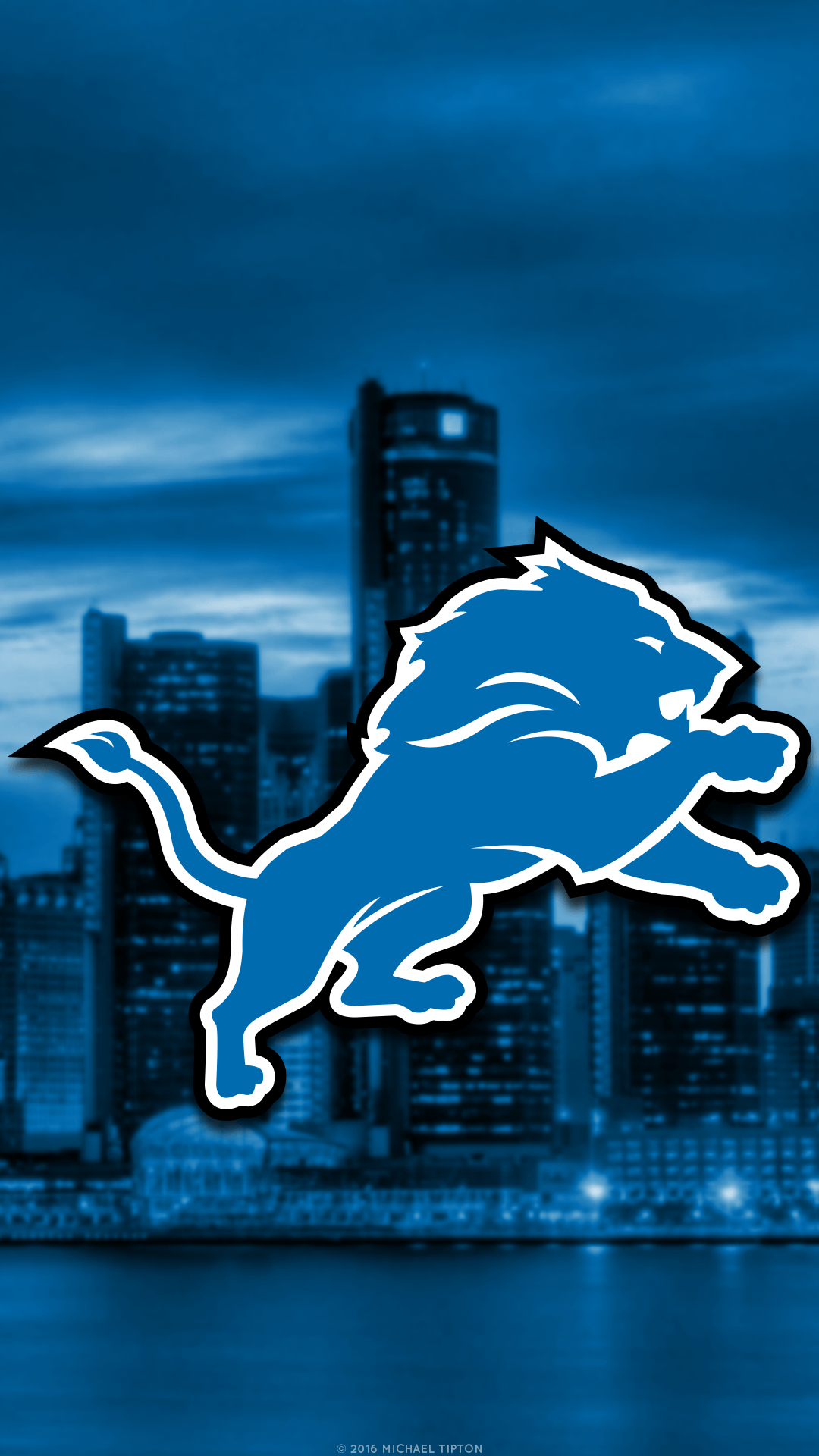 1080x1920 Detroit Lions 2018 NFL Mobile City Logo Wallpaper