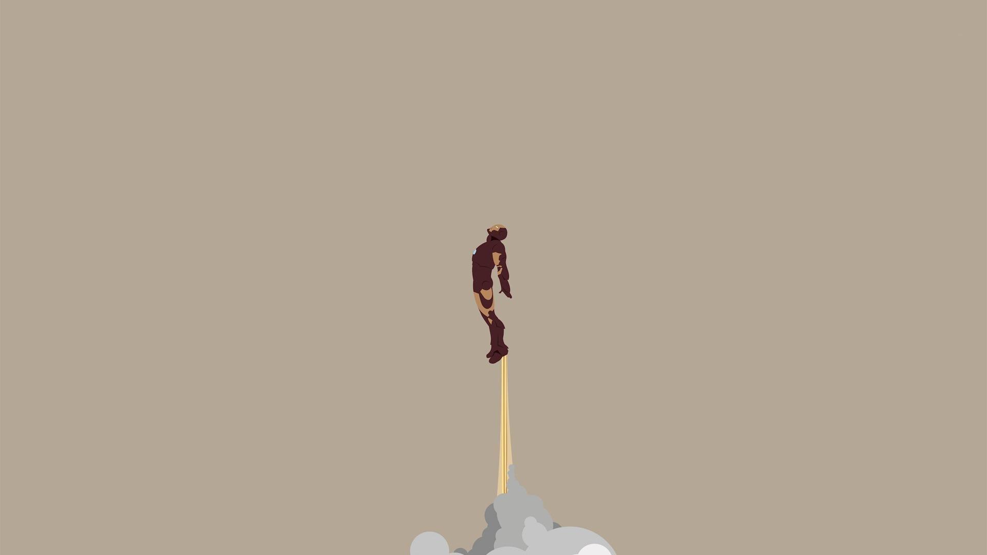 1920x1080 #Tony Stark, #vector art, #minimalism, #Iron Man, wallpaper. Mocah HD Wallpaper