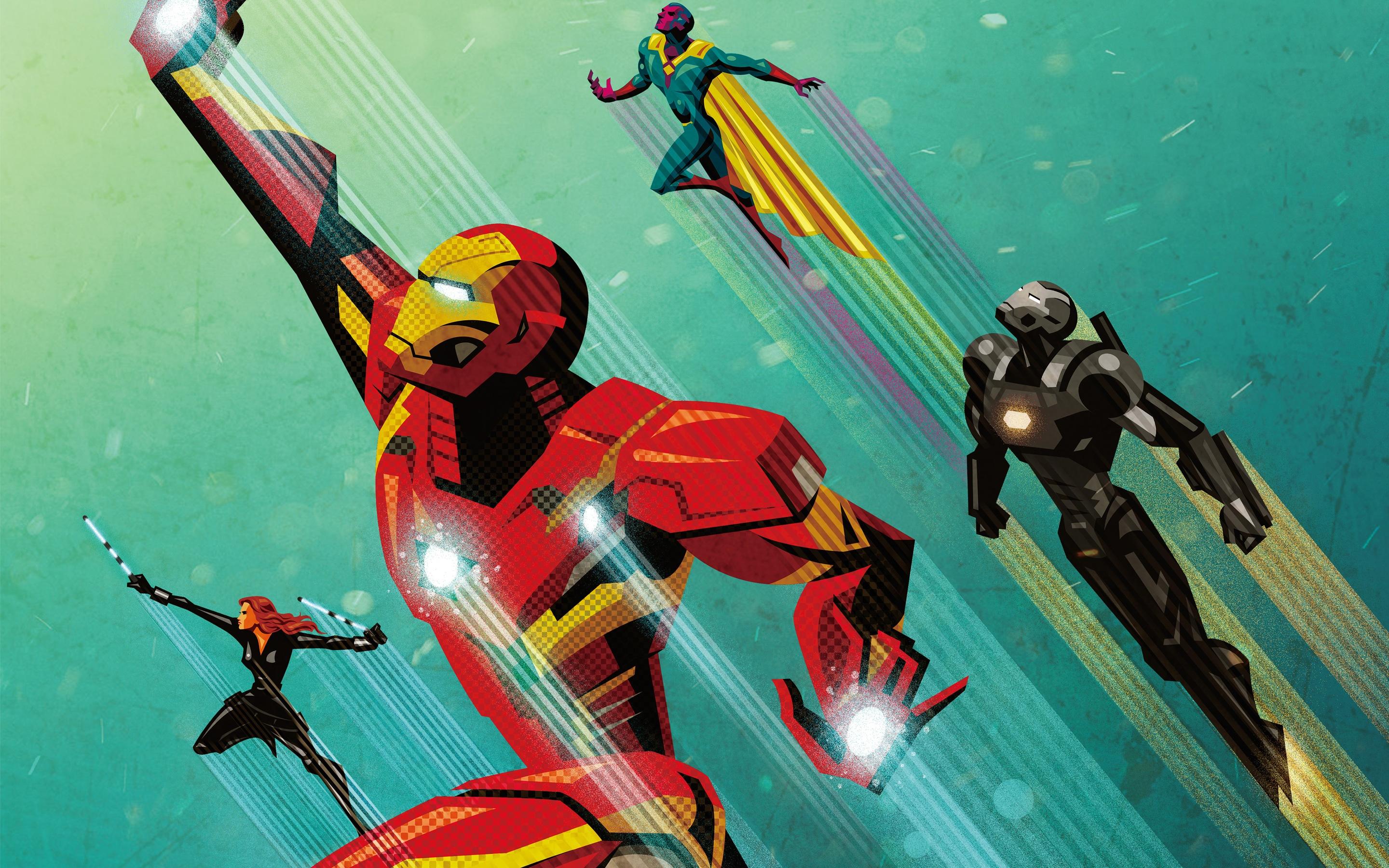 2880x1800 Civil War Artowork Iron Man Wallpaper in jpg format for free download