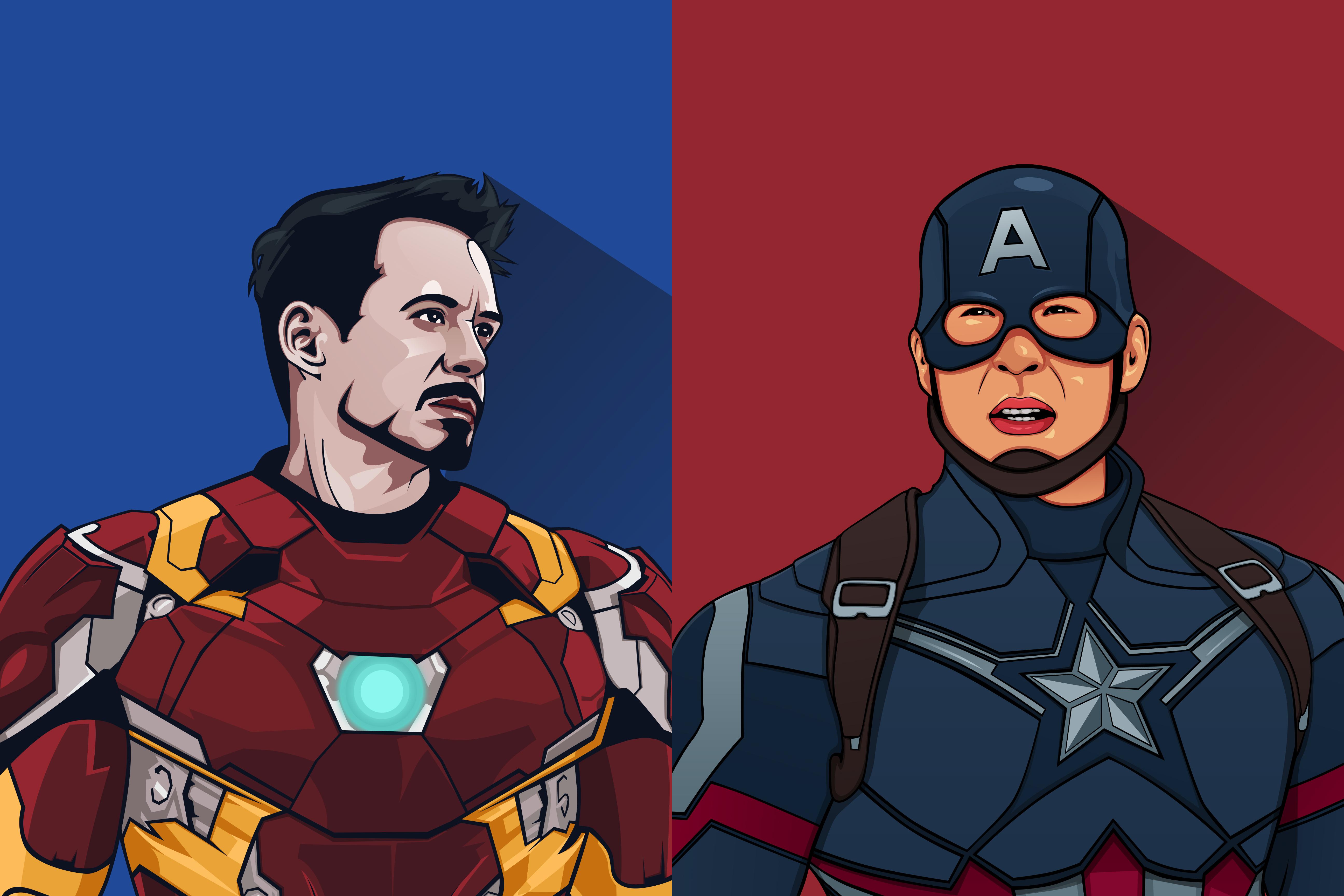 5184x3456 Iron Man And Captain America Artwork 5k 1440P Resolution HD 4k Wallpaper, Image, Background, Photo and Picture