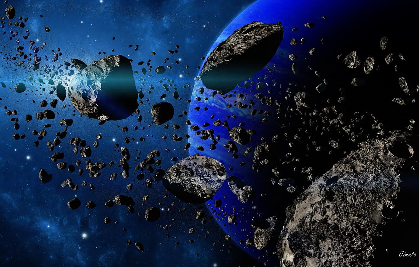 1332x850 Wallpaper space, planet, stars, asteroids image for desktop, section космос
