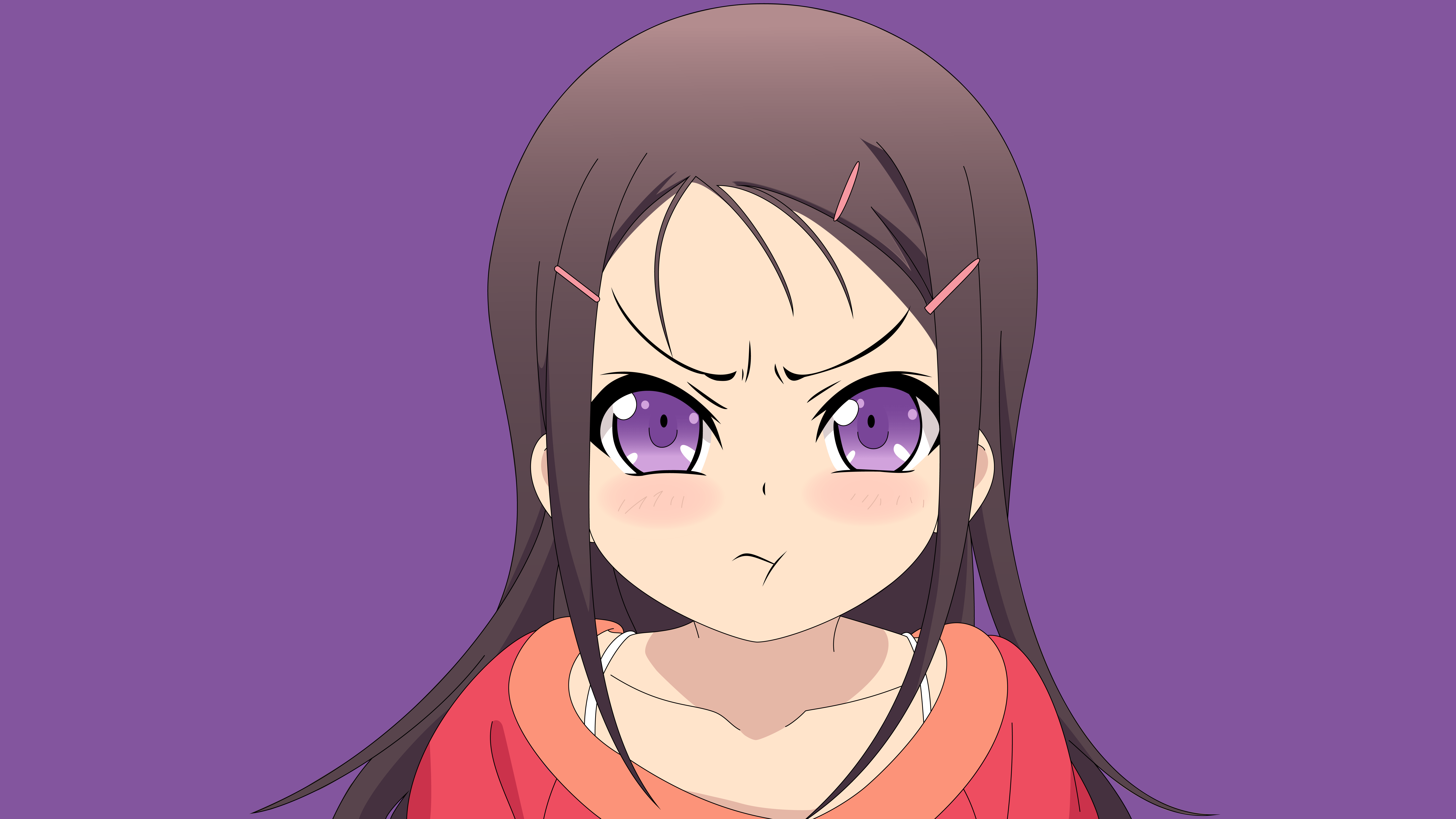8215x4621 Ayumi Otosaka, Blush, Brown Hair, Charlotte, Girl, Long Hair, Purple Eyes 4k wallpaper. Mocah HD Wallpaper