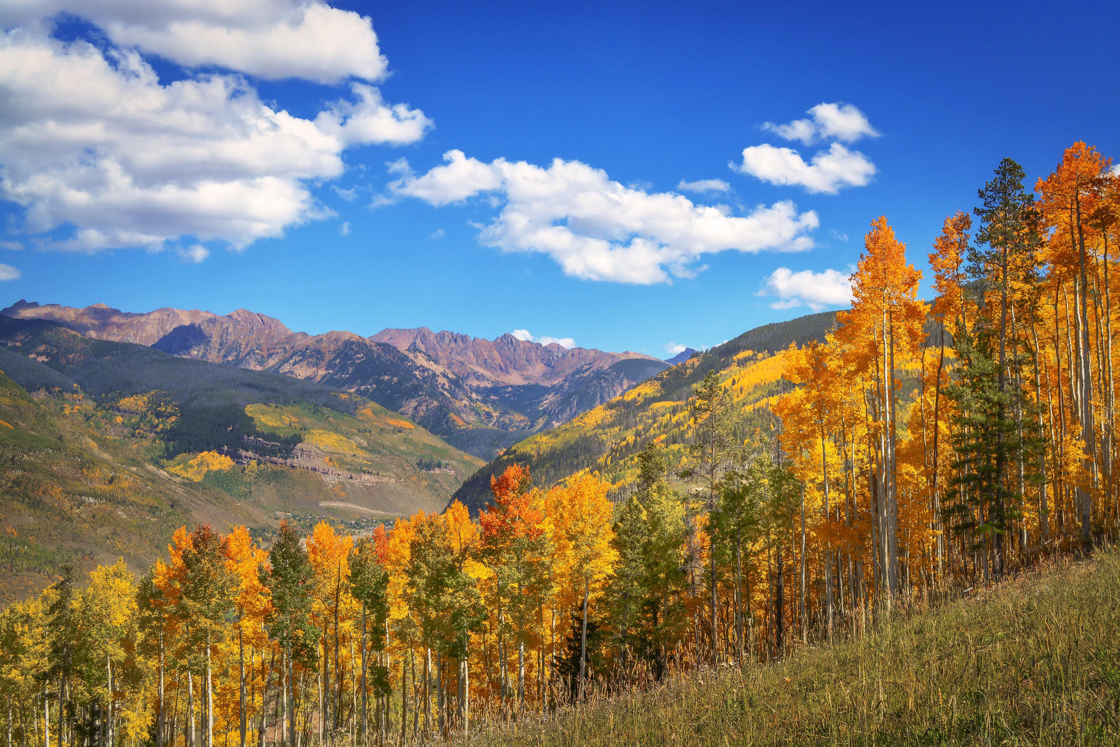 4500x3000 image USA Colorado Autumn Nature Mountains Sky landscape 4500x3000