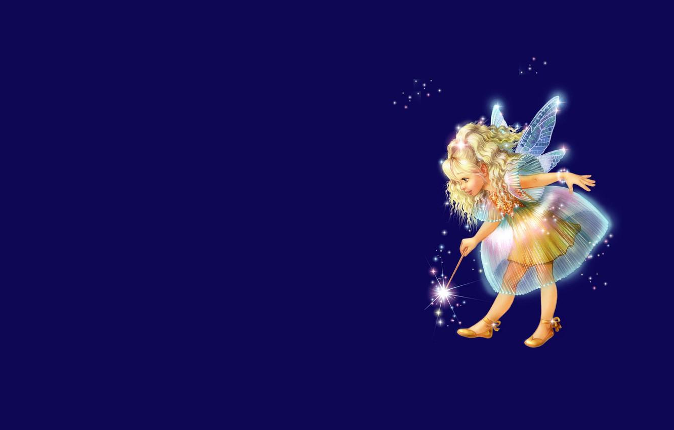 1332x850 Wallpaper background, magic, wings, fairy, art, girl, magic wand, children's image for desktop, section минимализм