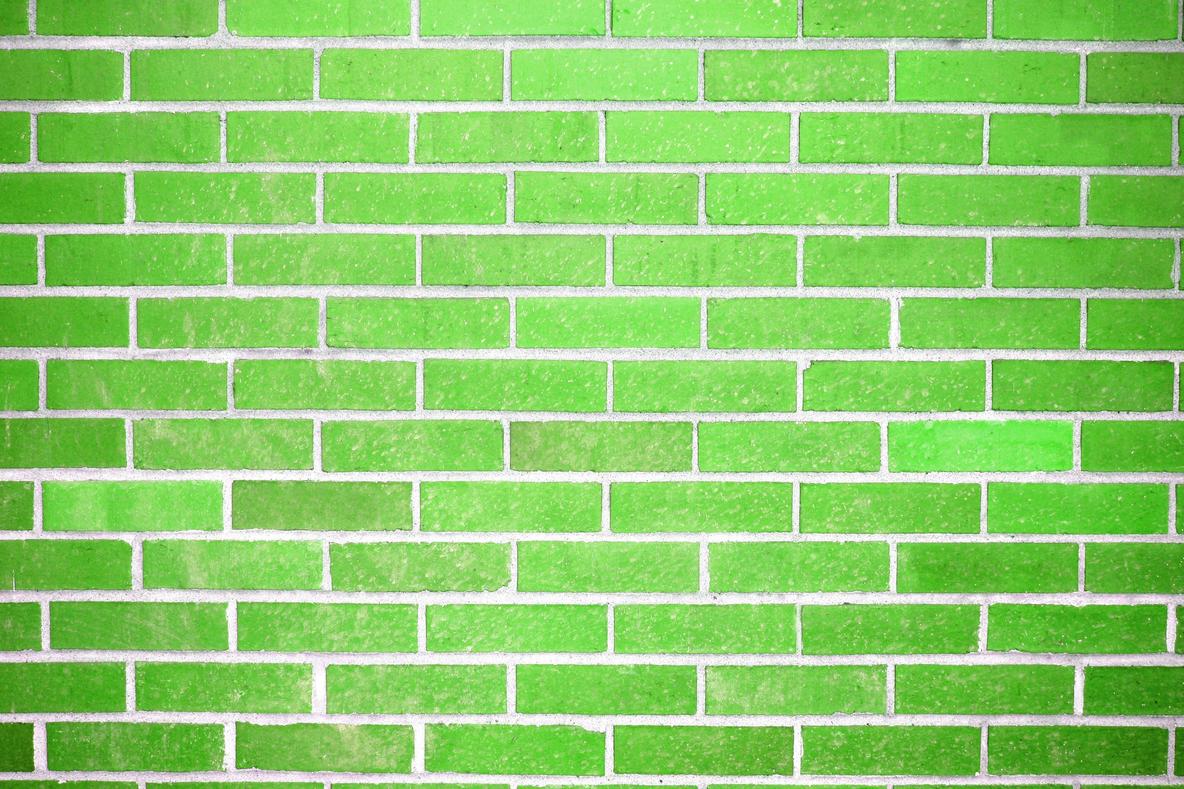 3888x2592 Lime Green Brick Wall Texture Picture. Free Photograph. Photo Public Domain
