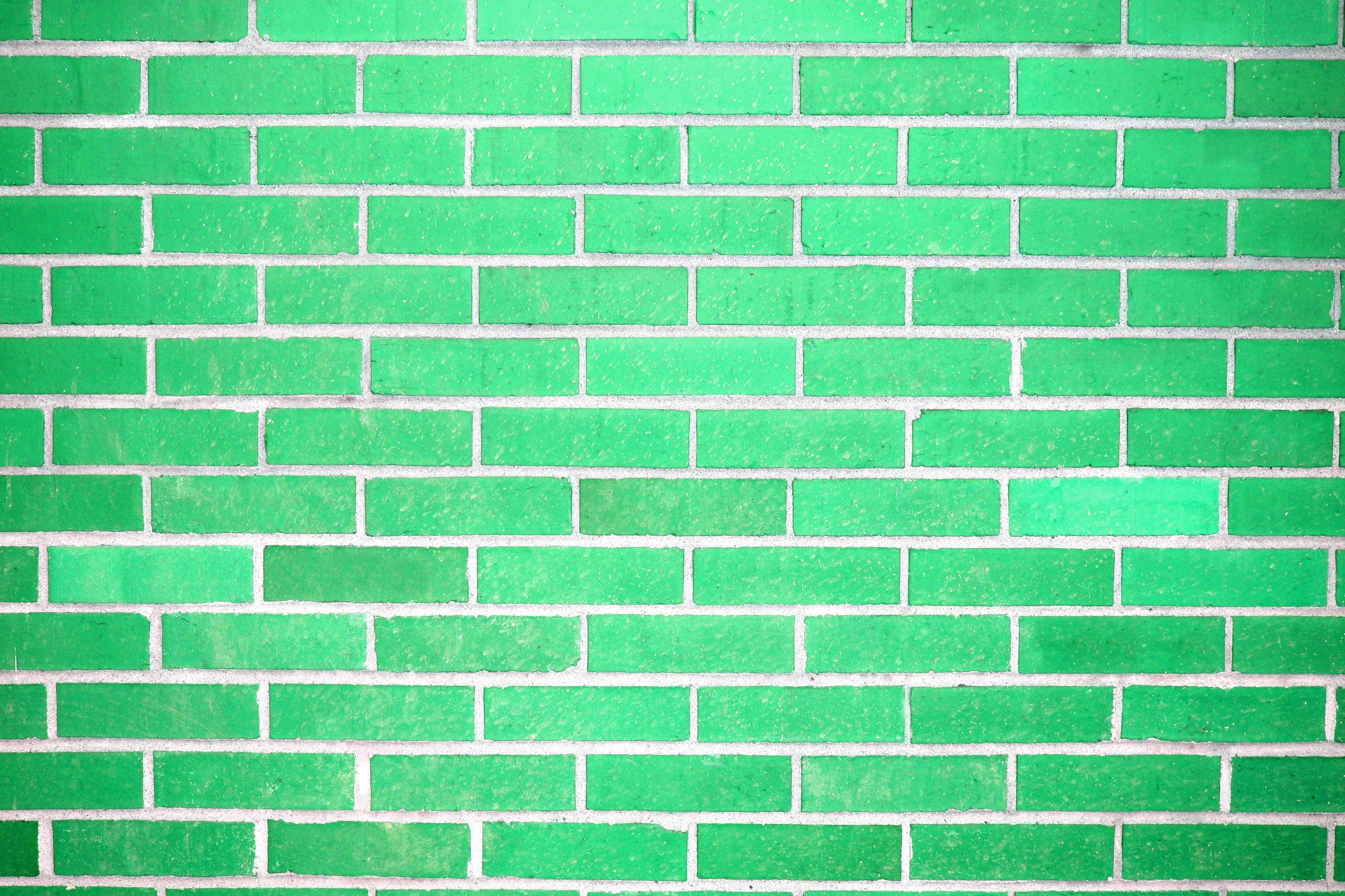 3888x2592 Green Brick Wall Texture Picture. Free Photograph. Photo Public Domain