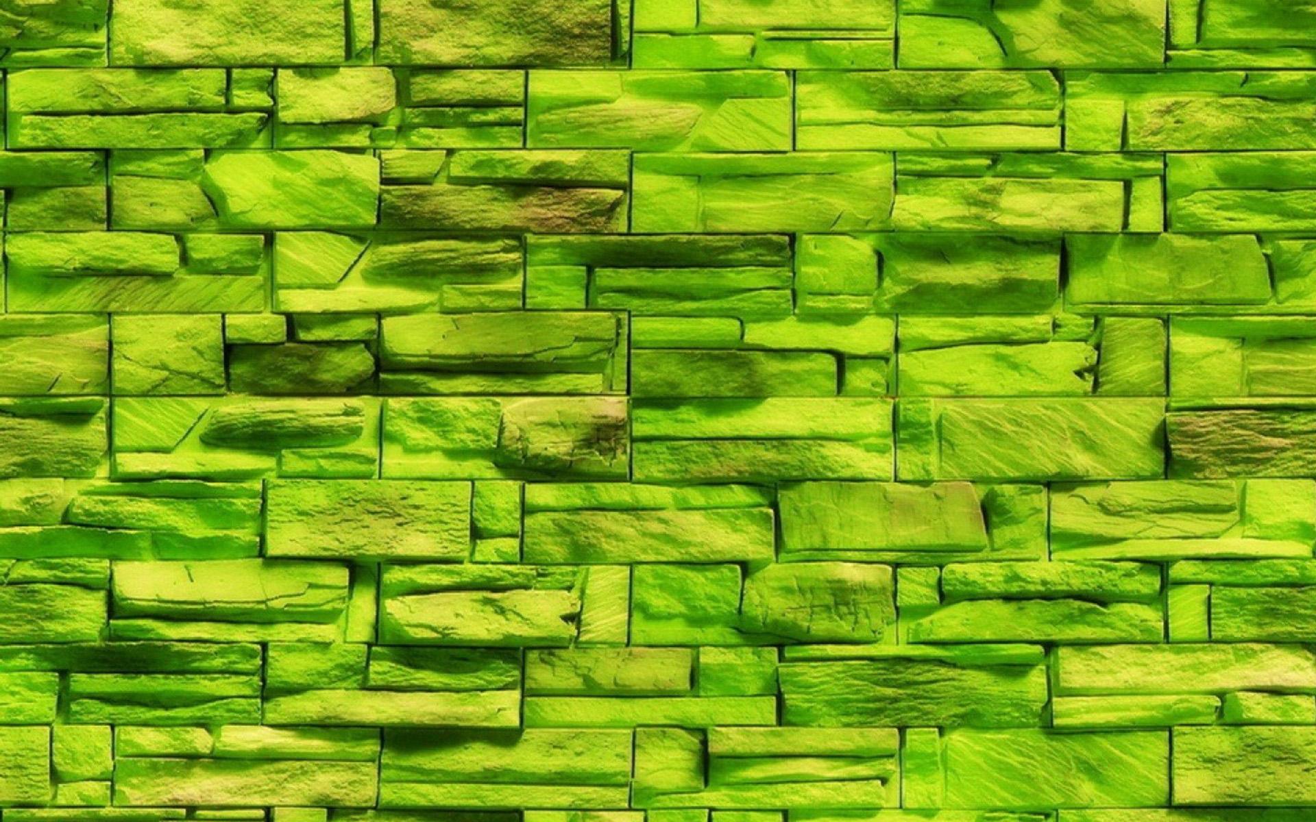 1920x1200 Download wallpaper decorative stone texture, green brickwall, macro, green bricks, bricks textures, decorative stones, brown brick wall, bricks, green stones background for desktop with resolution 1920x1200. High Quality HD picture wallpaper